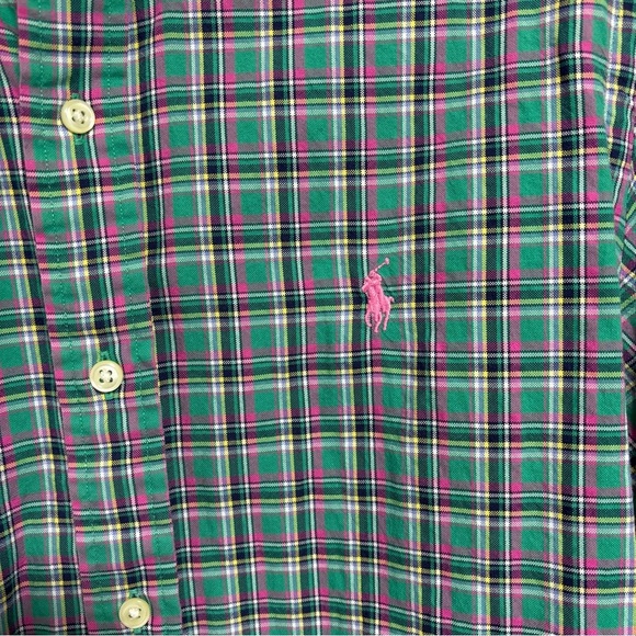Ralph Lauren Blue Tag Pink Pony Men's Button Front Long Sleeve Shirt Medium - Picture 2 of 7